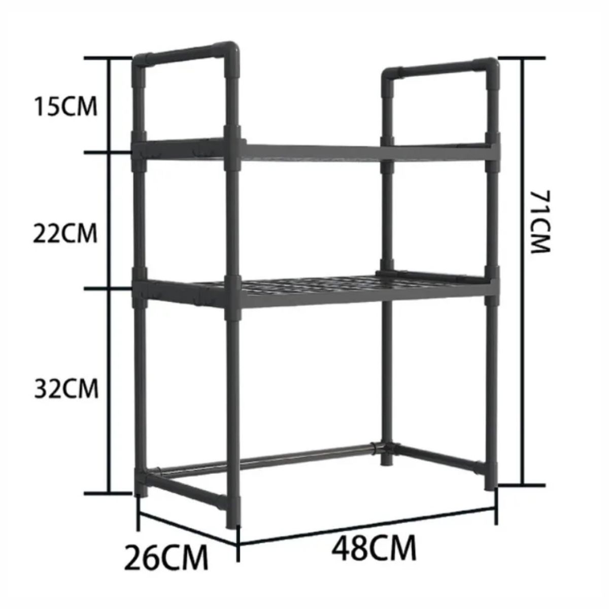 GENERICO - ESTANTE DE 3 NIVELES BLANCO  PARA MICROONDAS MAS TABLA DESCONGELANTE