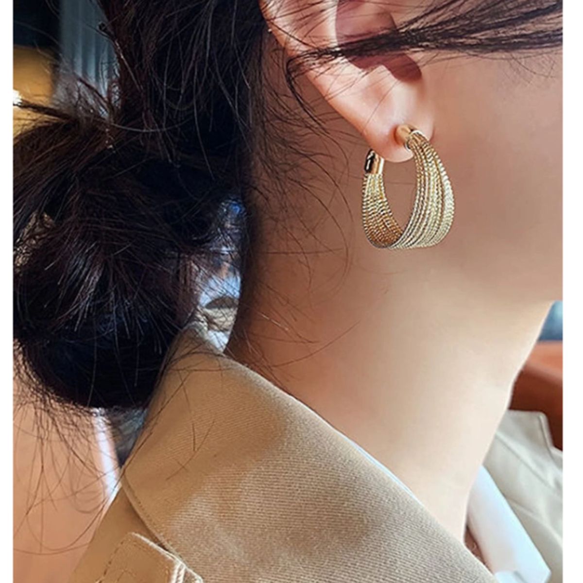 GENERICO - ARETES TIPO C DE ACERO INOXIDABLE