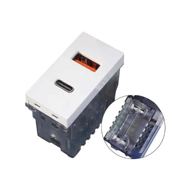 OPALUX - Dado Toma USB + Dado Toma Tipo C K226 OPALUX