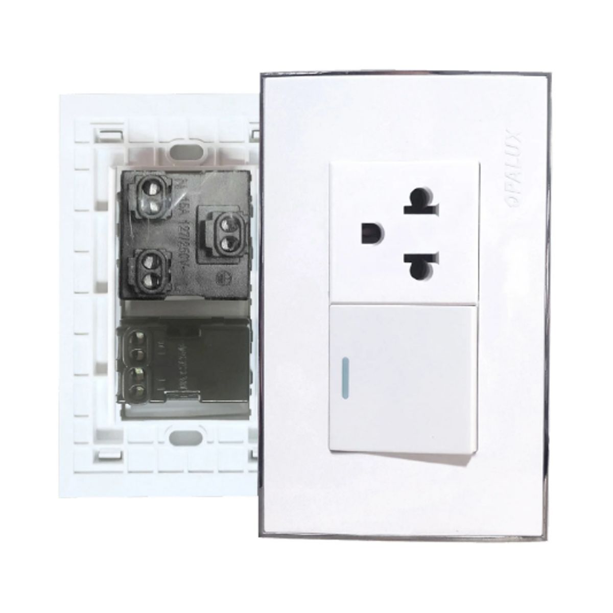 OPALUX - Interruptor + Tomacorriente Universal 15A OP-1213 OPALUX