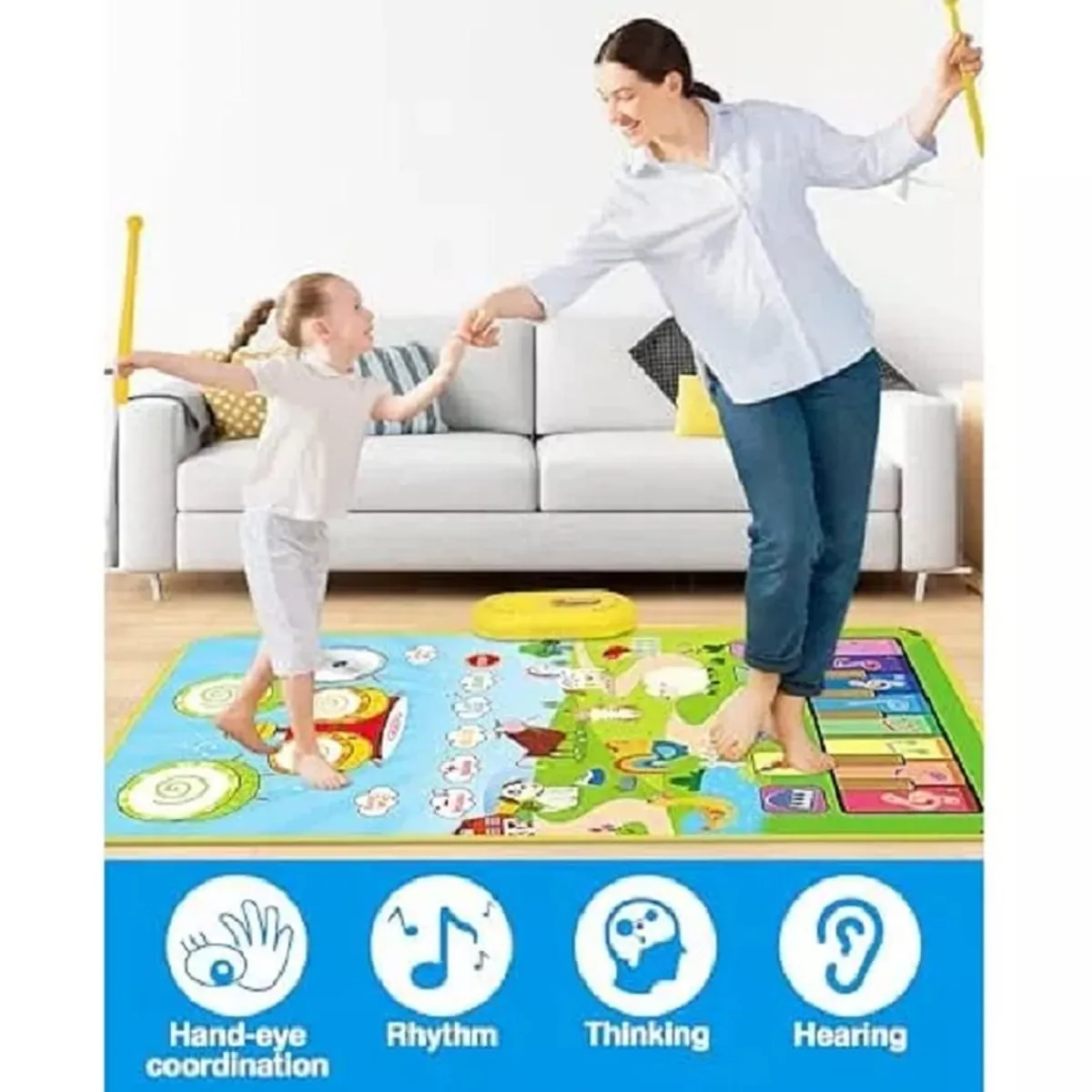 GENERICO - Piso bebe térmico alfombra educativa 180 x 120cm