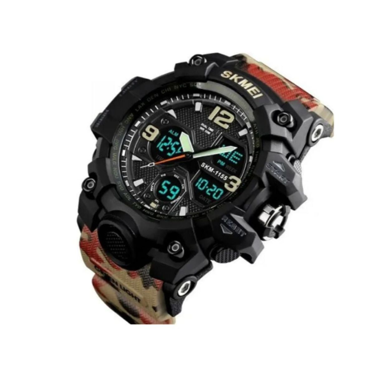 SKMEI - Reloj Skmei 1155 Dual Camuflado Rojo
