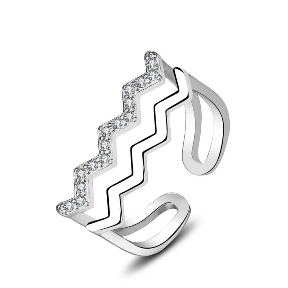 LA TIENDA 88 JOYAS Y ACCESORIOS - La Tienda 88 - Anillo Mujer Tribal Ajustable Bañado Oro 18k - Blanco