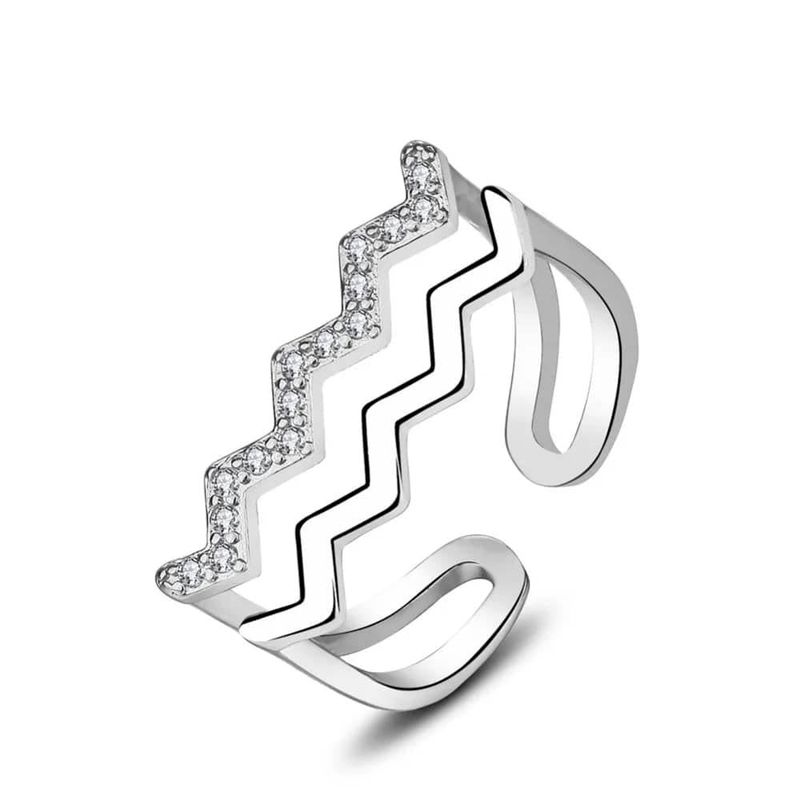 LA TIENDA 88 JOYAS Y ACCESORIOS - La Tienda 88 - Anillo Mujer Tribal Ajustable Bañado Oro 18k - Blanco