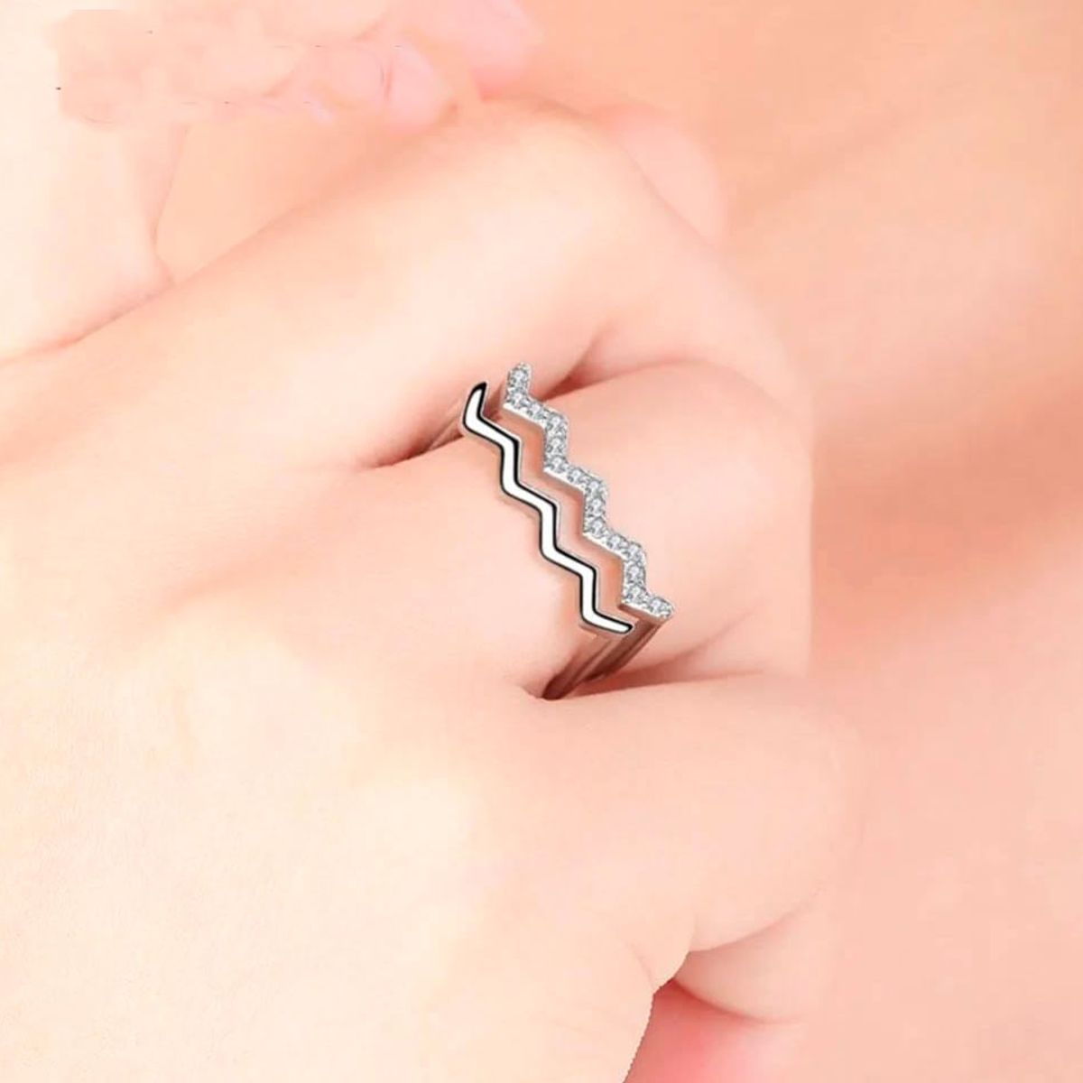 LA TIENDA 88 JOYAS Y ACCESORIOS - La Tienda 88 - Anillo Mujer Tribal Ajustable Bañado Oro 18k - Blanco