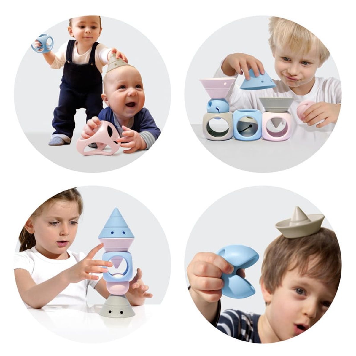 MOLUK - Juguete flexible Moluk Genius Set x 9 - Colores Pastel