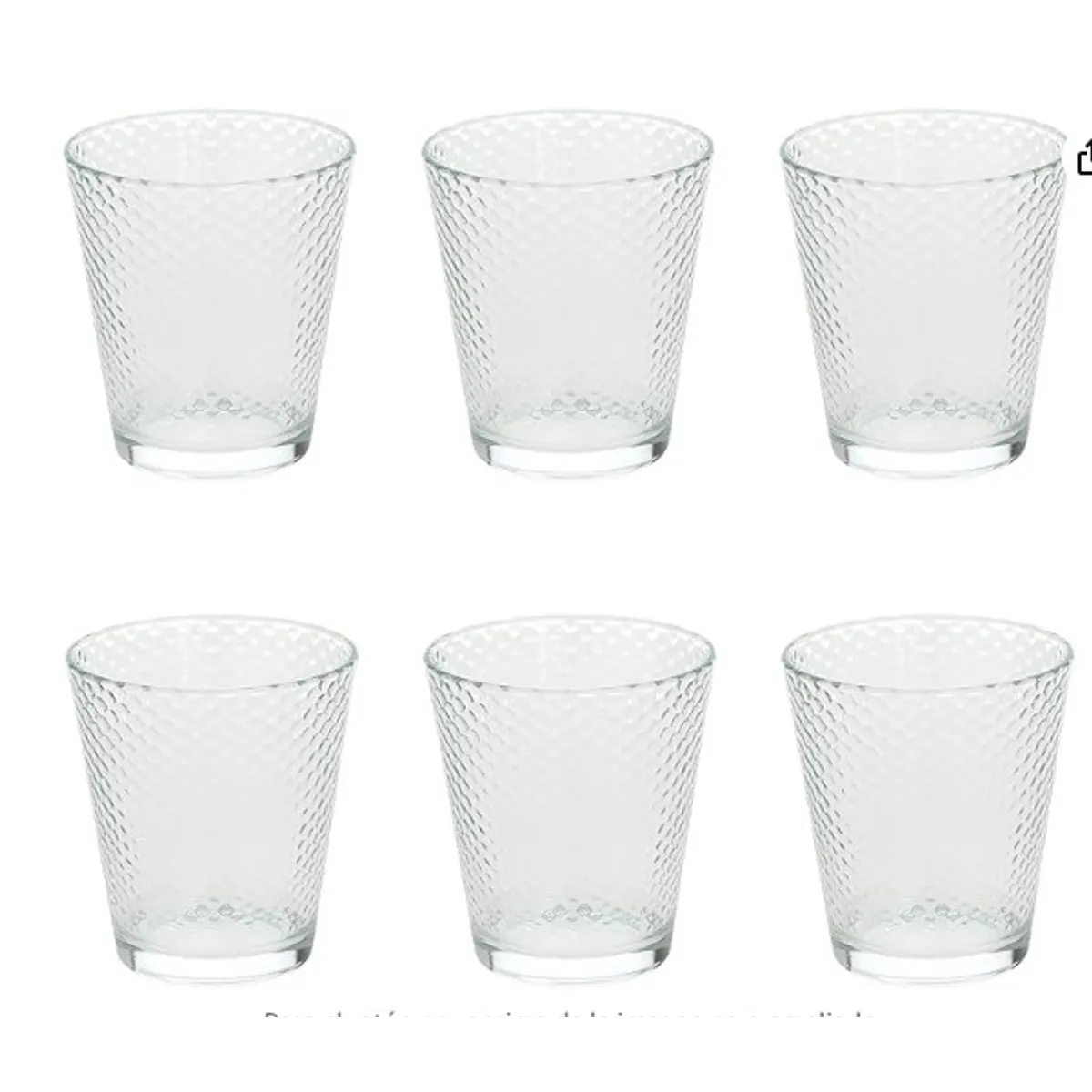 GENERICO - Set x 6 Vasos de Vidrio Diseño Burbujas 175 ml.