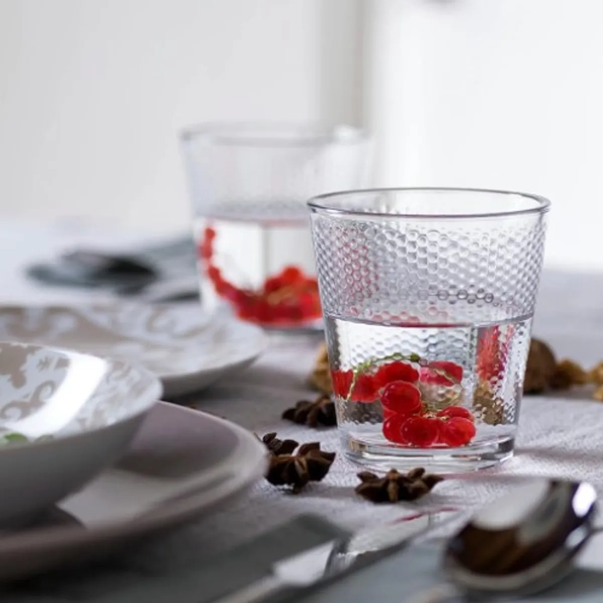 GENERICO - Set x 6 Vasos de Vidrio Diseño Burbujas 175 ml.