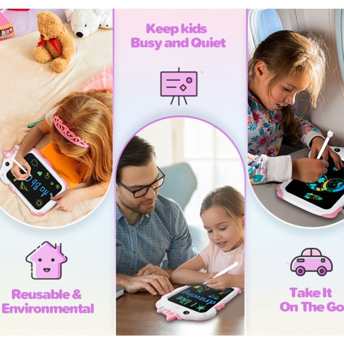 GENERICO - Pizarra Mágica Interactiva LCD En Forma De Unicornio