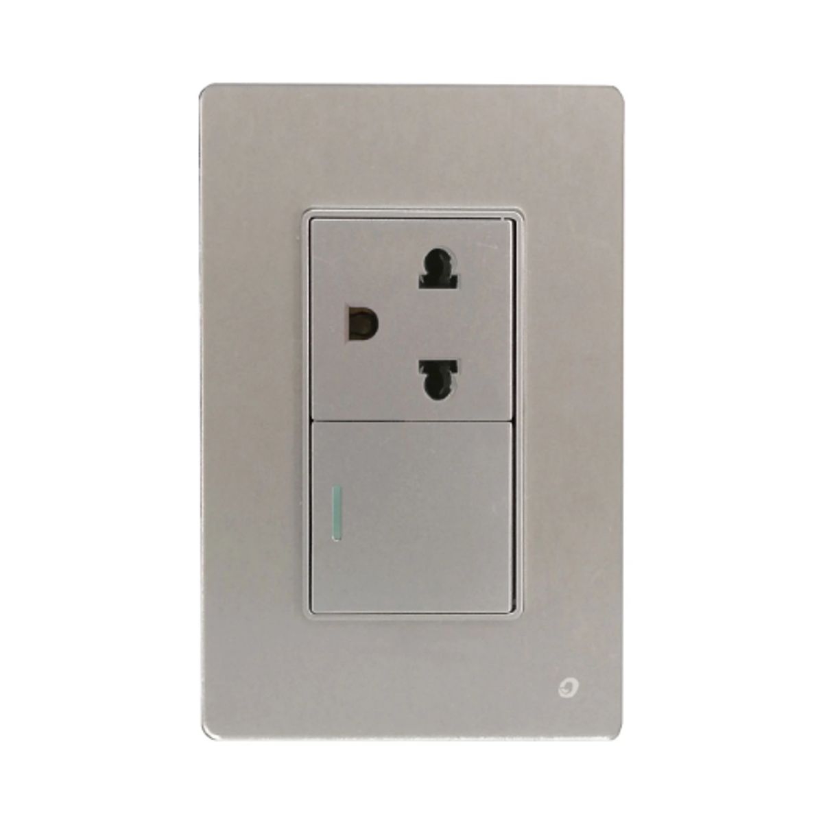 OPALUX - Interruptor + Tomacorriente Universal 15A OP-AT-23SLV OPALUX