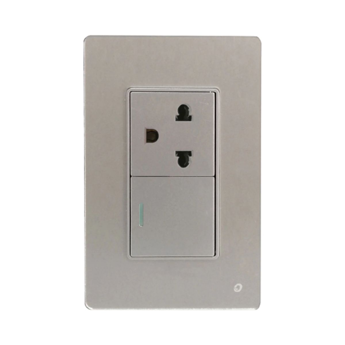 OPALUX - Interruptor + Tomacorriente Universal 15A OP-AT-23SLV OPALUX