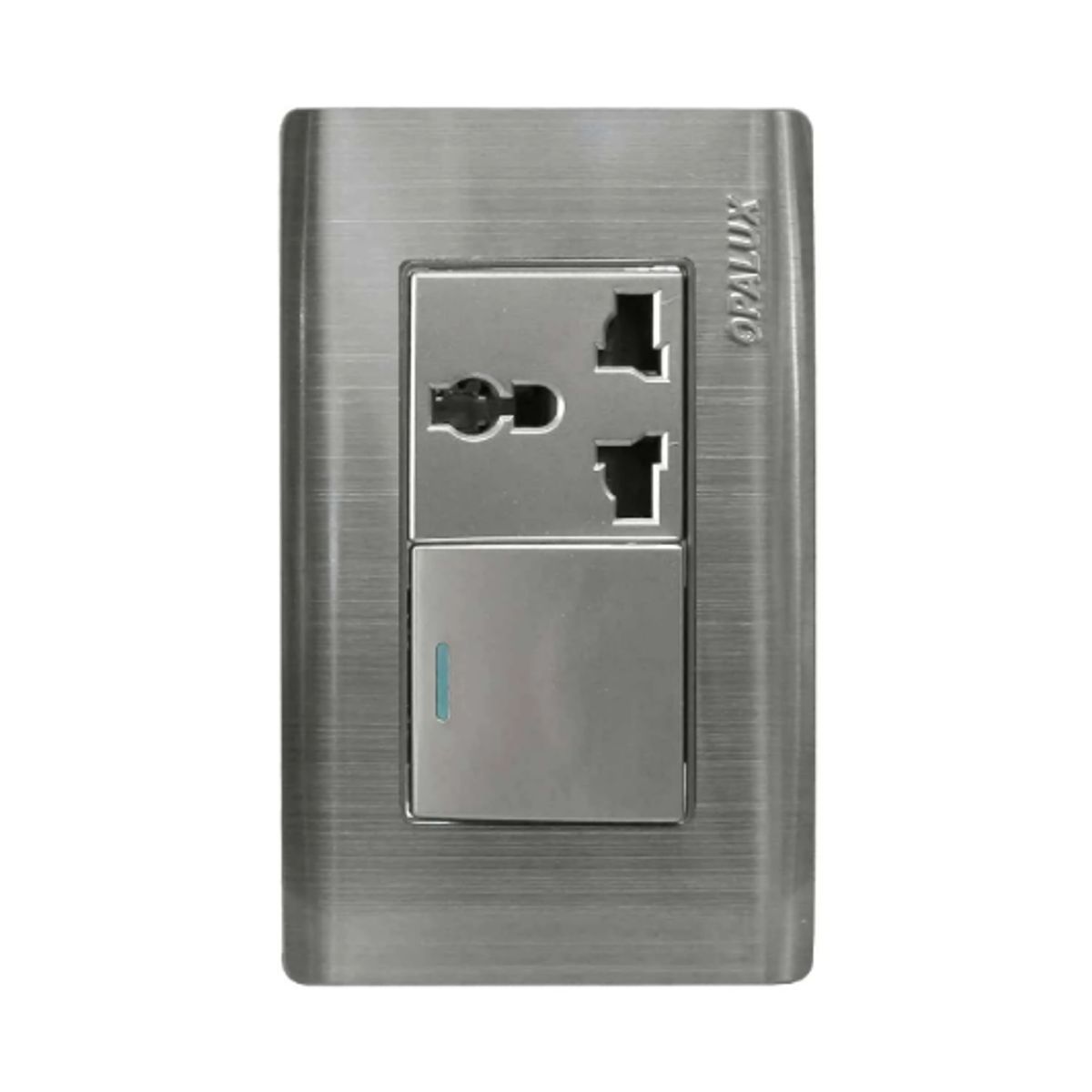 OPALUX - Interruptor + Tomacorriente Universal Metálico OP-SP39 OPALUX