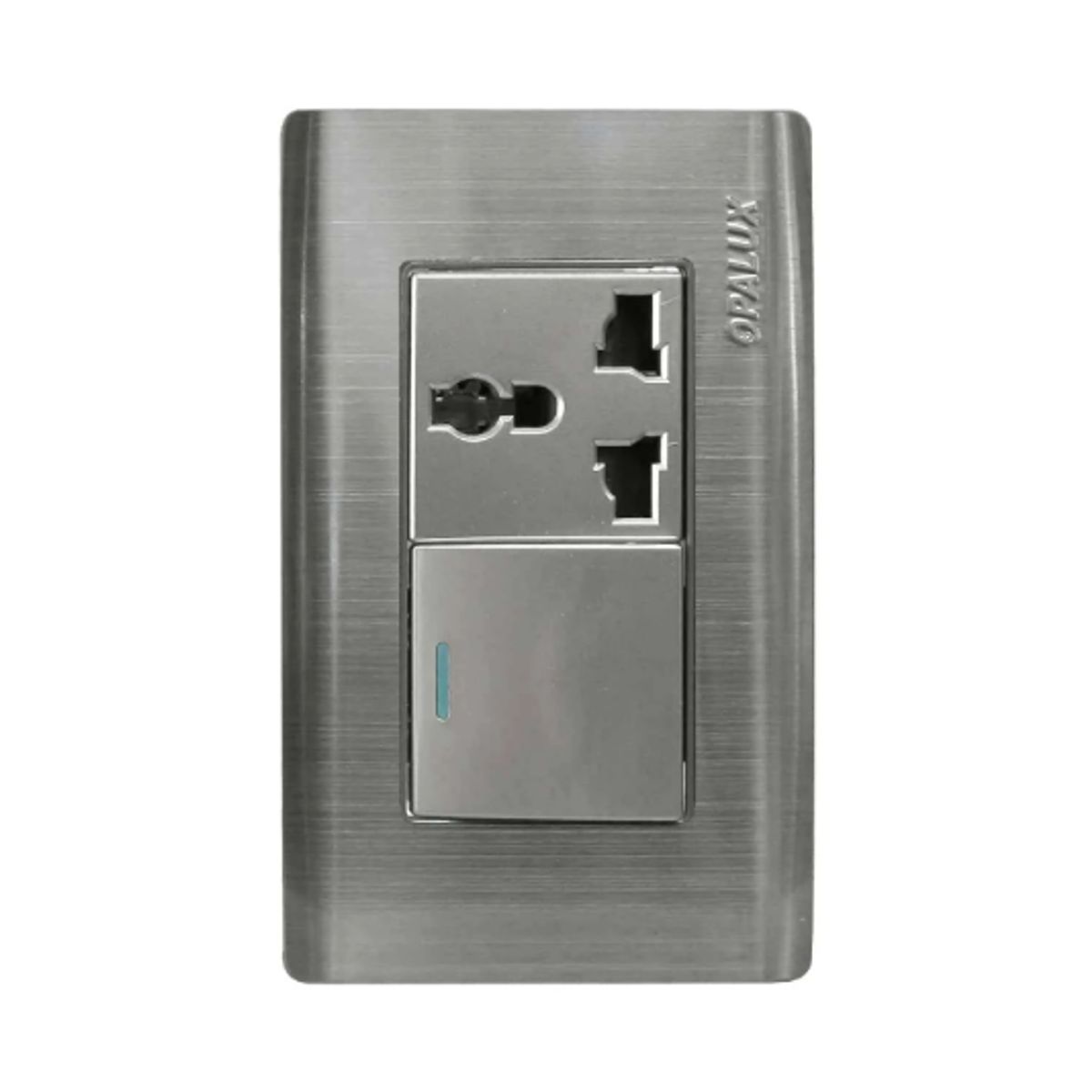 OPALUX - Interruptor + Tomacorriente Universal Metálico OP-SP39 OPALUX