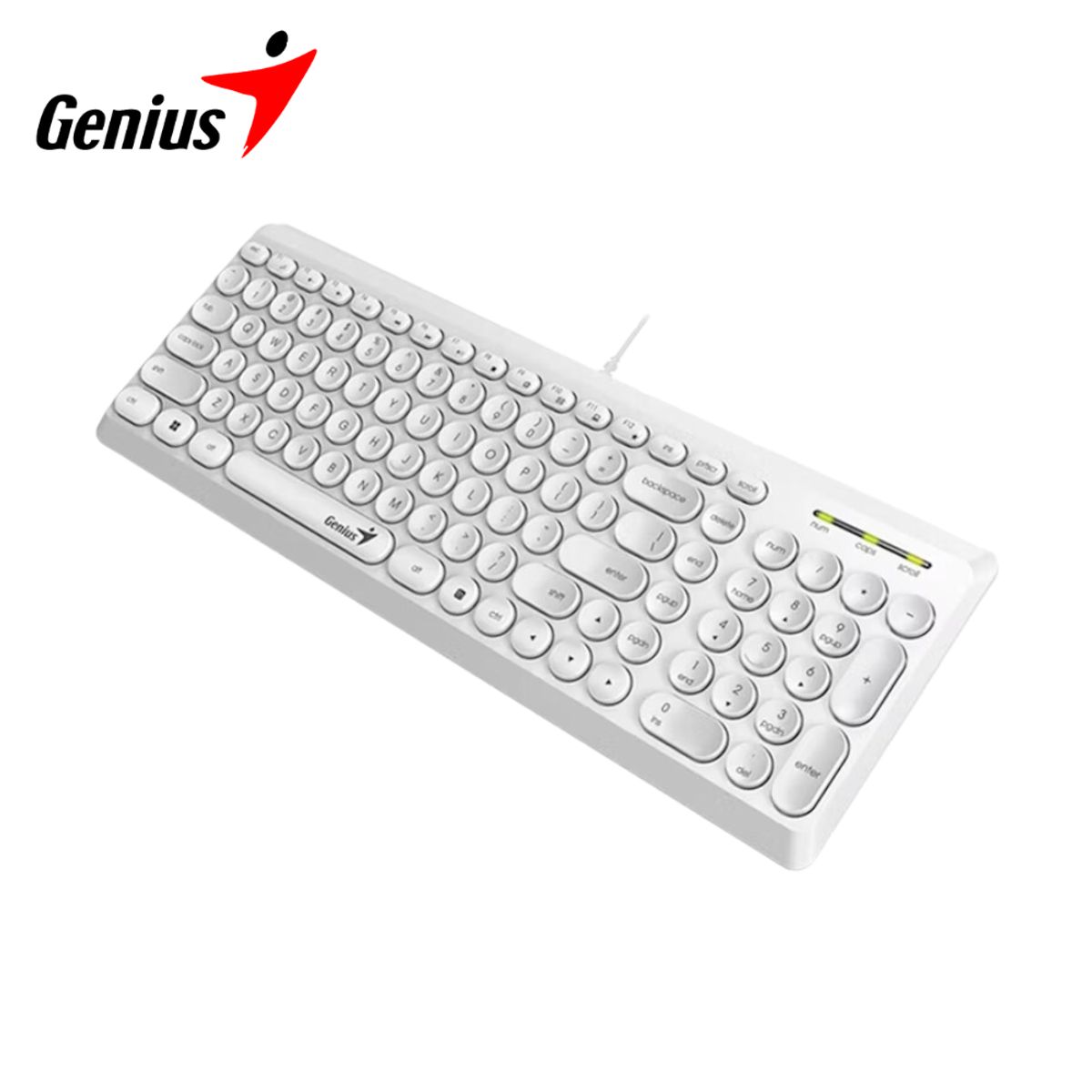 GENIUS - Teclado Compacto Genius Slimstar Q2000 Blanco USB 12 Teclas Multimedia