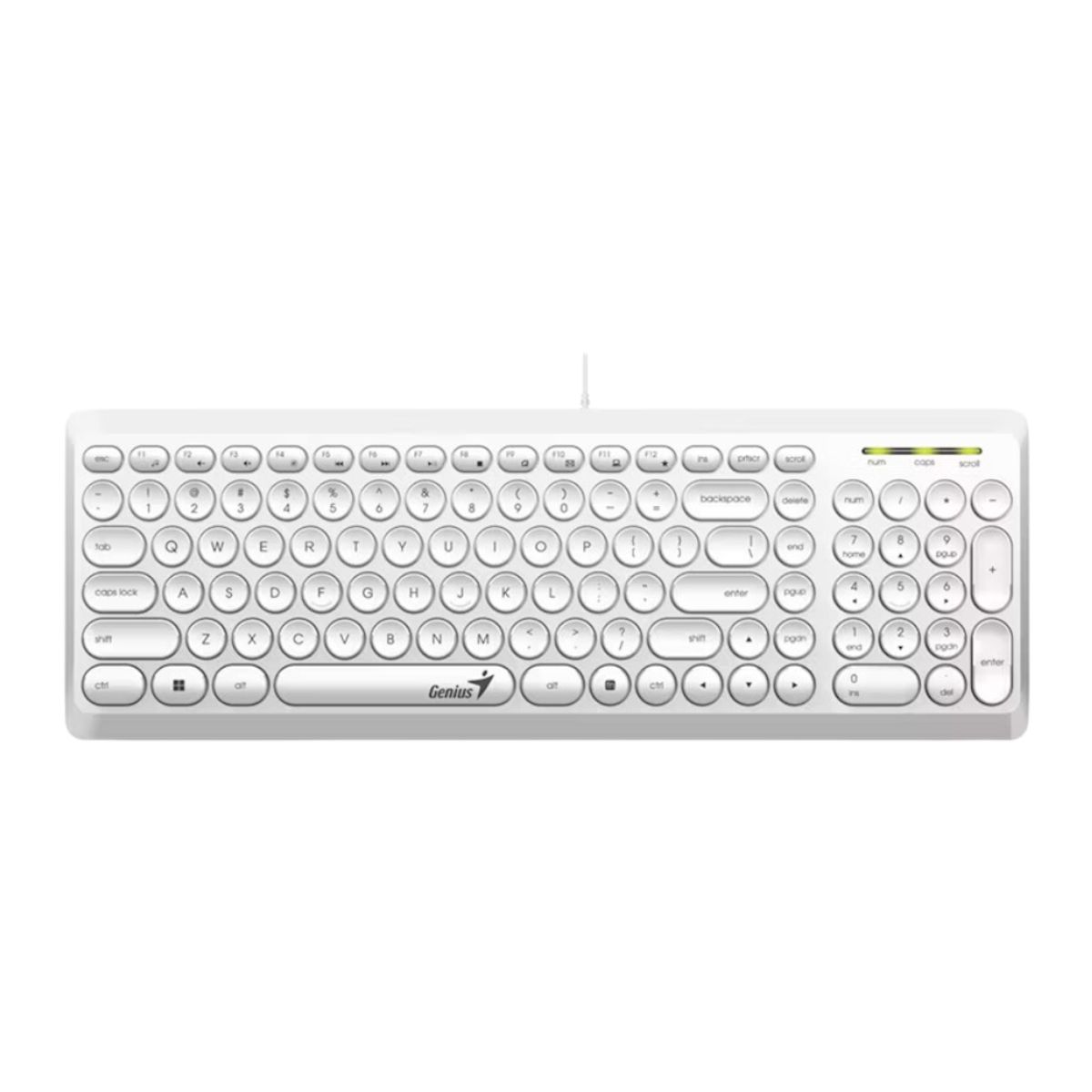 GENIUS - Teclado Compacto Genius Slimstar Q2000 Blanco USB 12 Teclas Multimedia