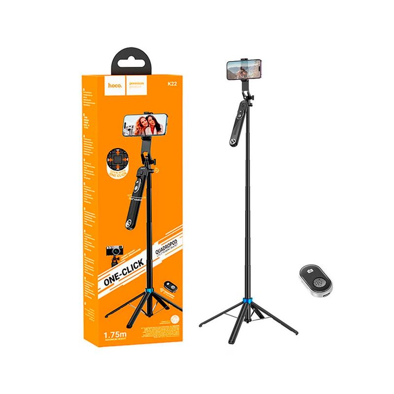 HOCO - Palo Selfie Hoco K22 Control Remoto Bluetooh Tripode 175cm