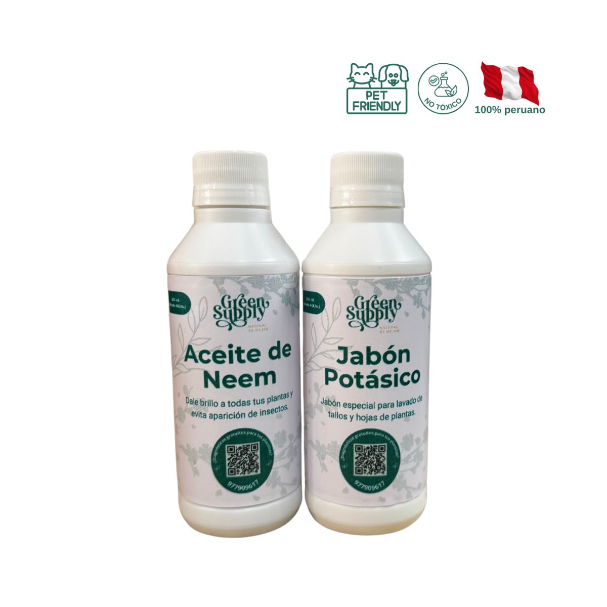 GREEN SUPPLY - Pack Limpieza  Pet Friendly - Jabón Potásico y Aceite de Neem 200ml