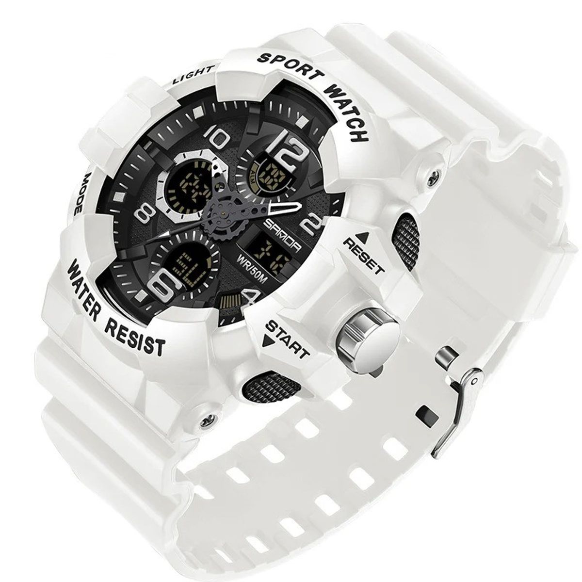 SANDA - Reloj Deportivo SANDA 3168 Resina Análogo-Digital Blanco