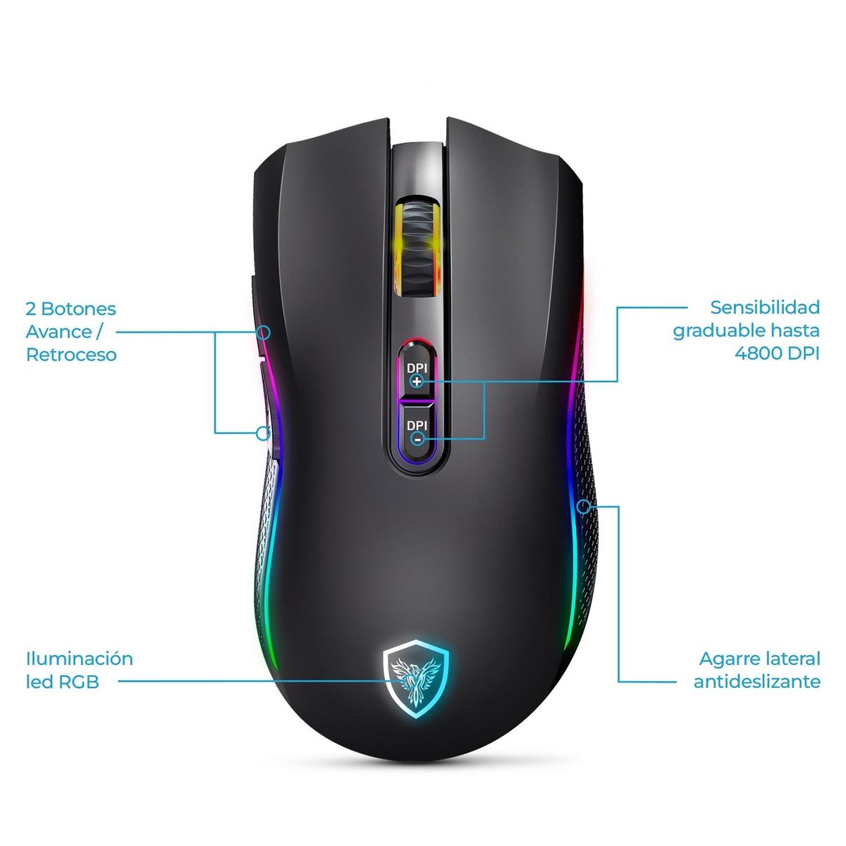 MICRONICS - Mouse Gamer Bluetooth Inalámbrico Recargable RGB