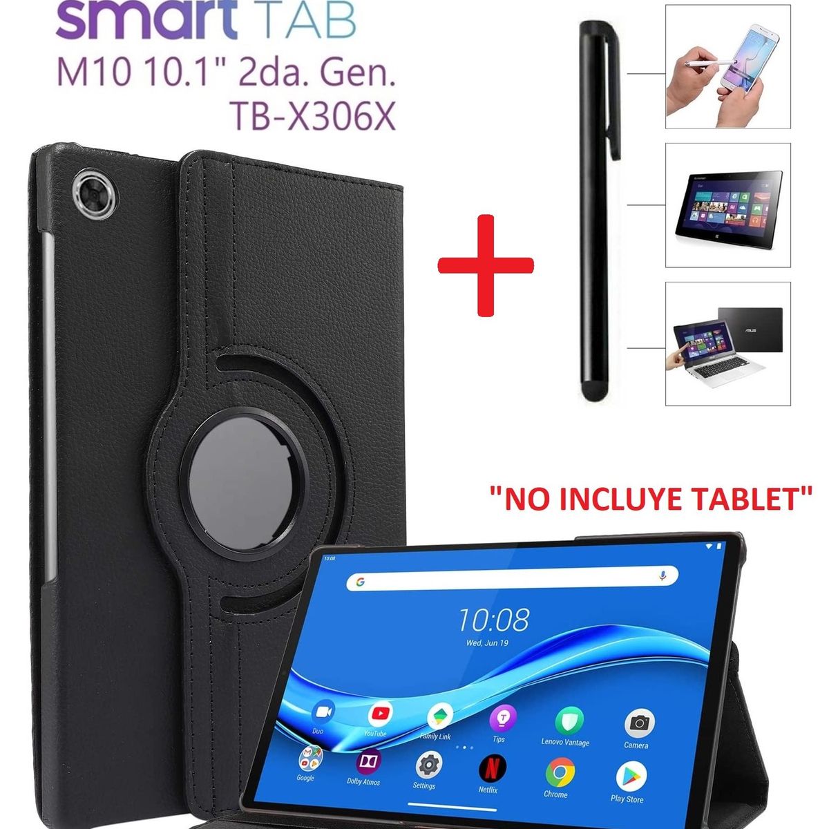 GENERICO - Funda Case + Lapiz Tactil para Lenovo M10 2da Gen 10.1 4G Lte TB-X306X.