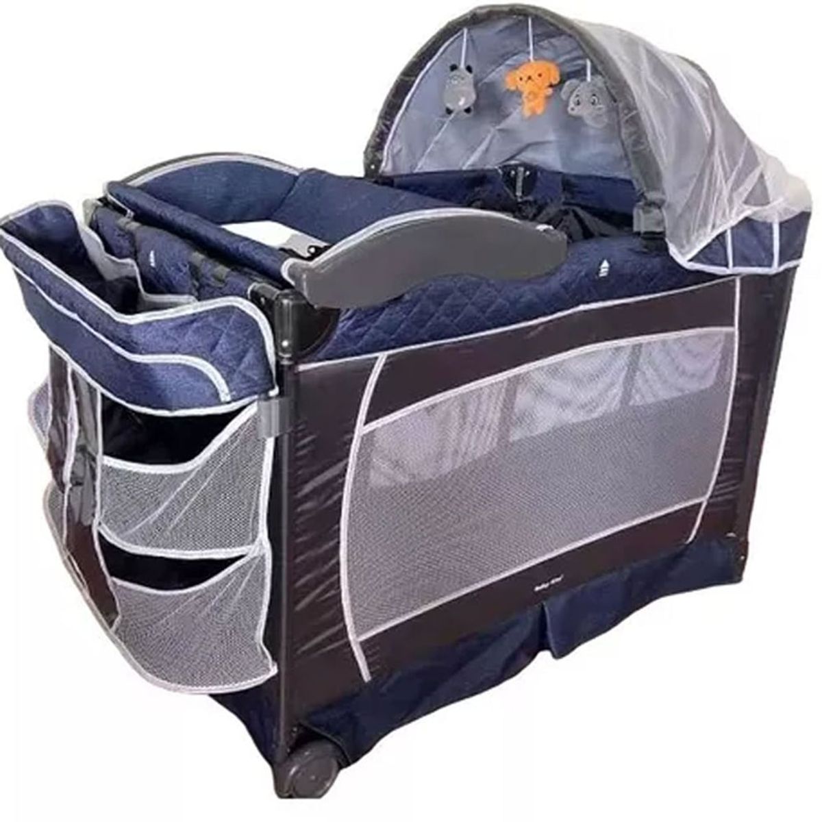 BABY KITS - Cuna Corral Baby Kits Verona Azul + Colchón 4 " Azul