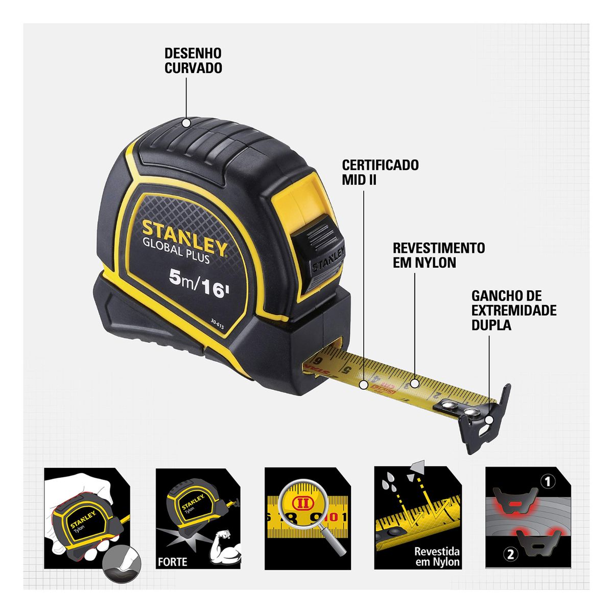 STANLEY - Wincha Global Plus 5 metros Stanley