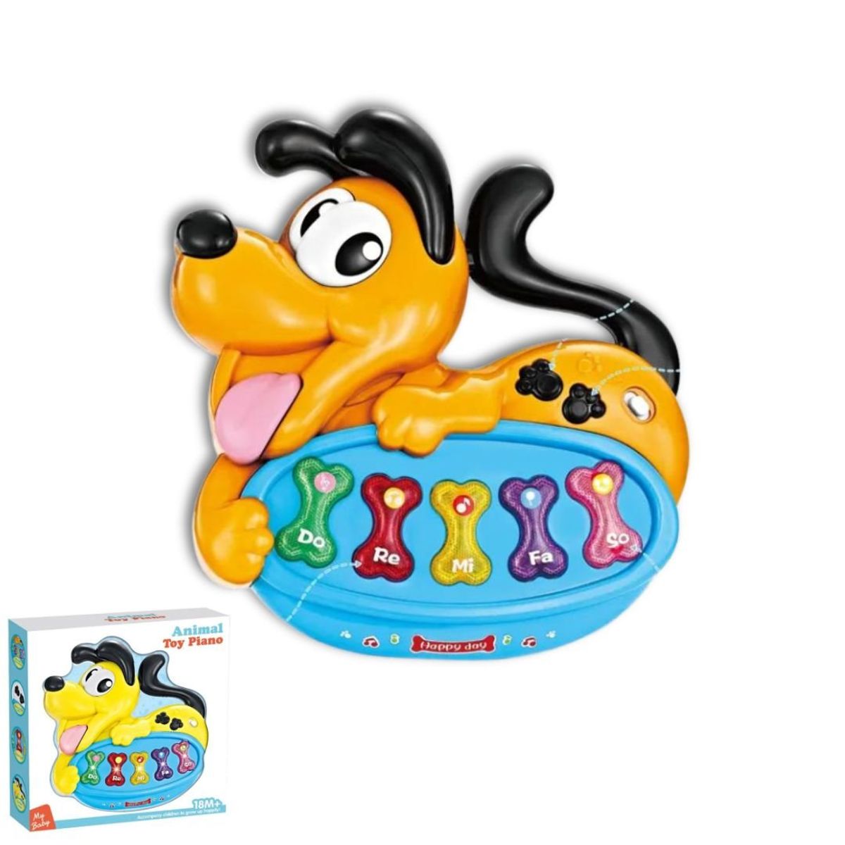 GENERICO - Juguete Didáctico Piano Musical Perrito Con Luces