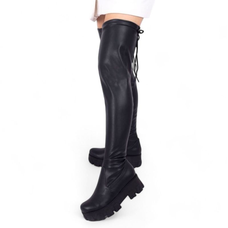 GENERICO - Botin Mujer Casual Latex Taco 51299P-73 Color Negro