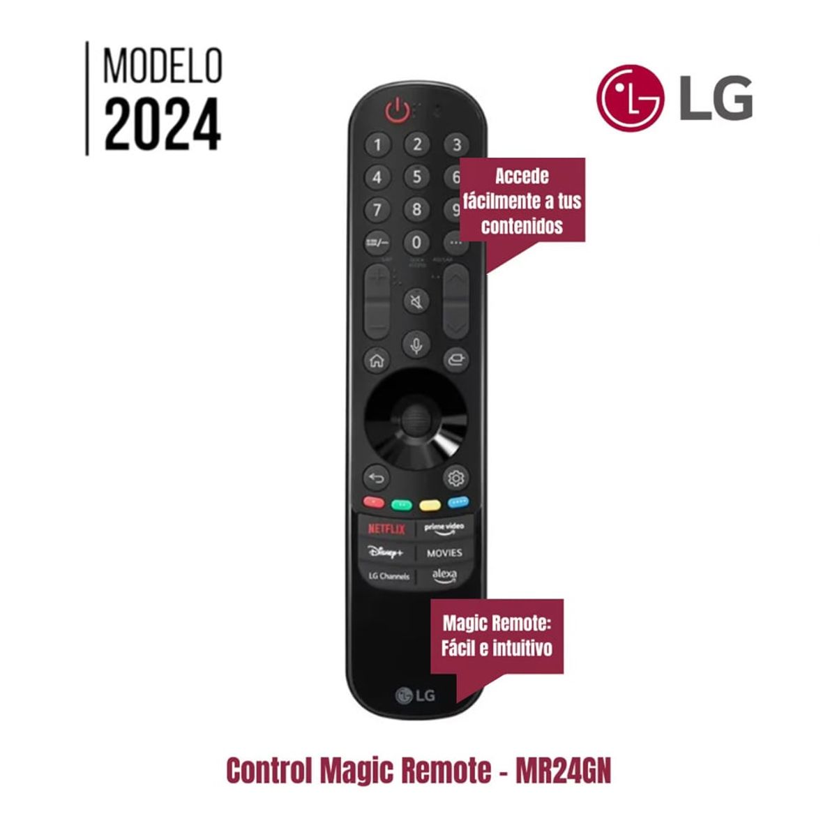 LG - Control Magic LG MR24GN Con Botón Alexa Y LG Channels Modelo 2024