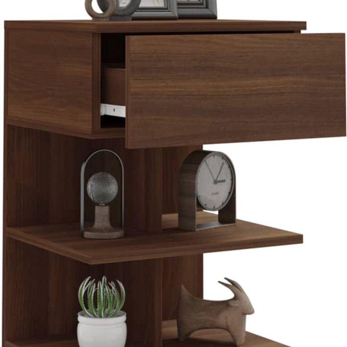 TU MESITA - Velador Mesa de Noche Muriel color Marrón 1 cajón TU MESITA