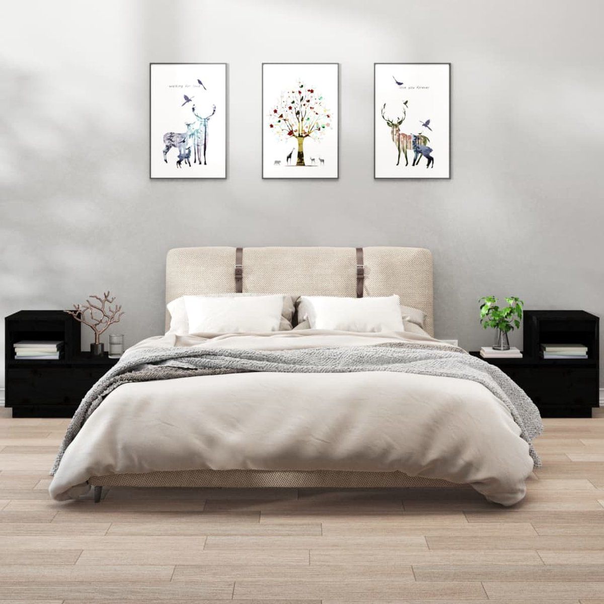 TU MESITA - Velador Moderno Ramón color Negro 1 cajón TU MESITA