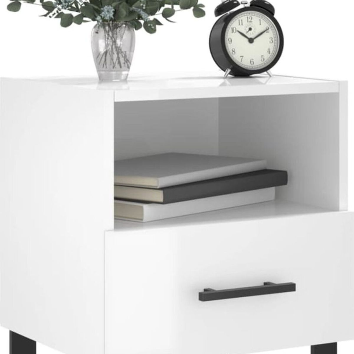 TU MESITA - Velador Mesa de Noche Saori 1 cajón color Blanco TU MESITA