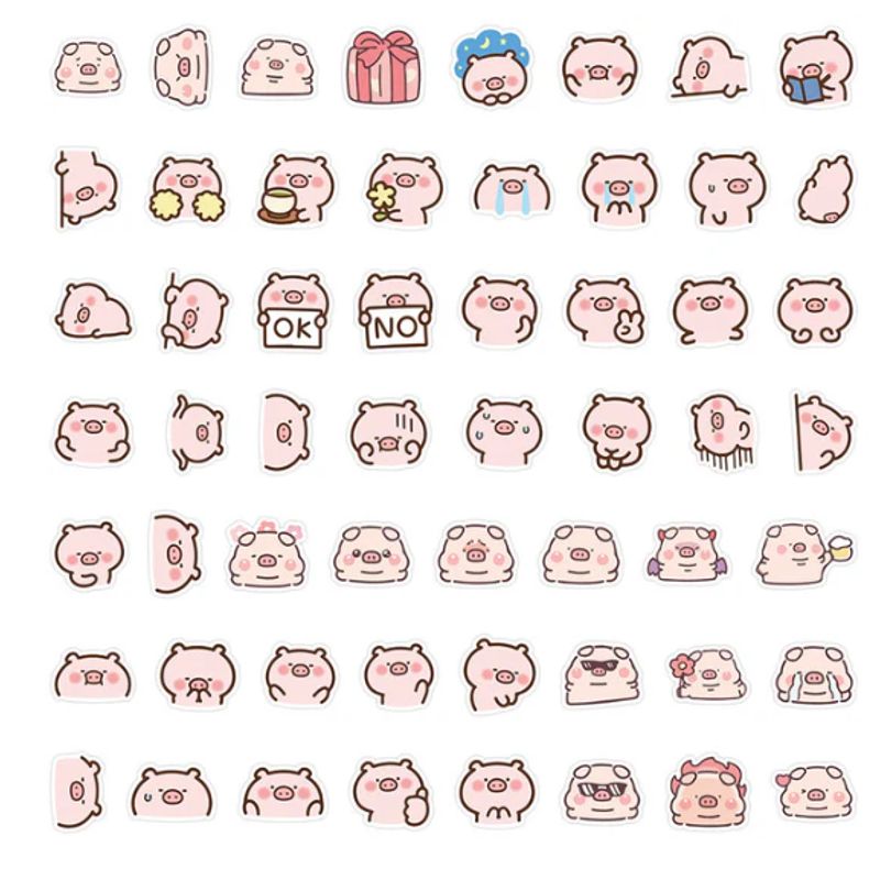 GENERICO - pack 60 stickers  Cerditos