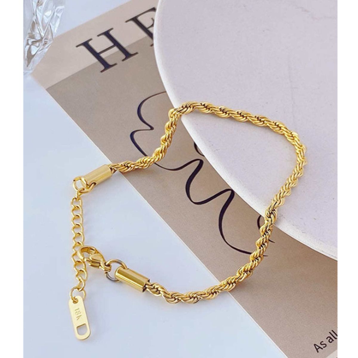 GENERICO - PULSERA TRENZADA DE ACERO INOXIDABLE