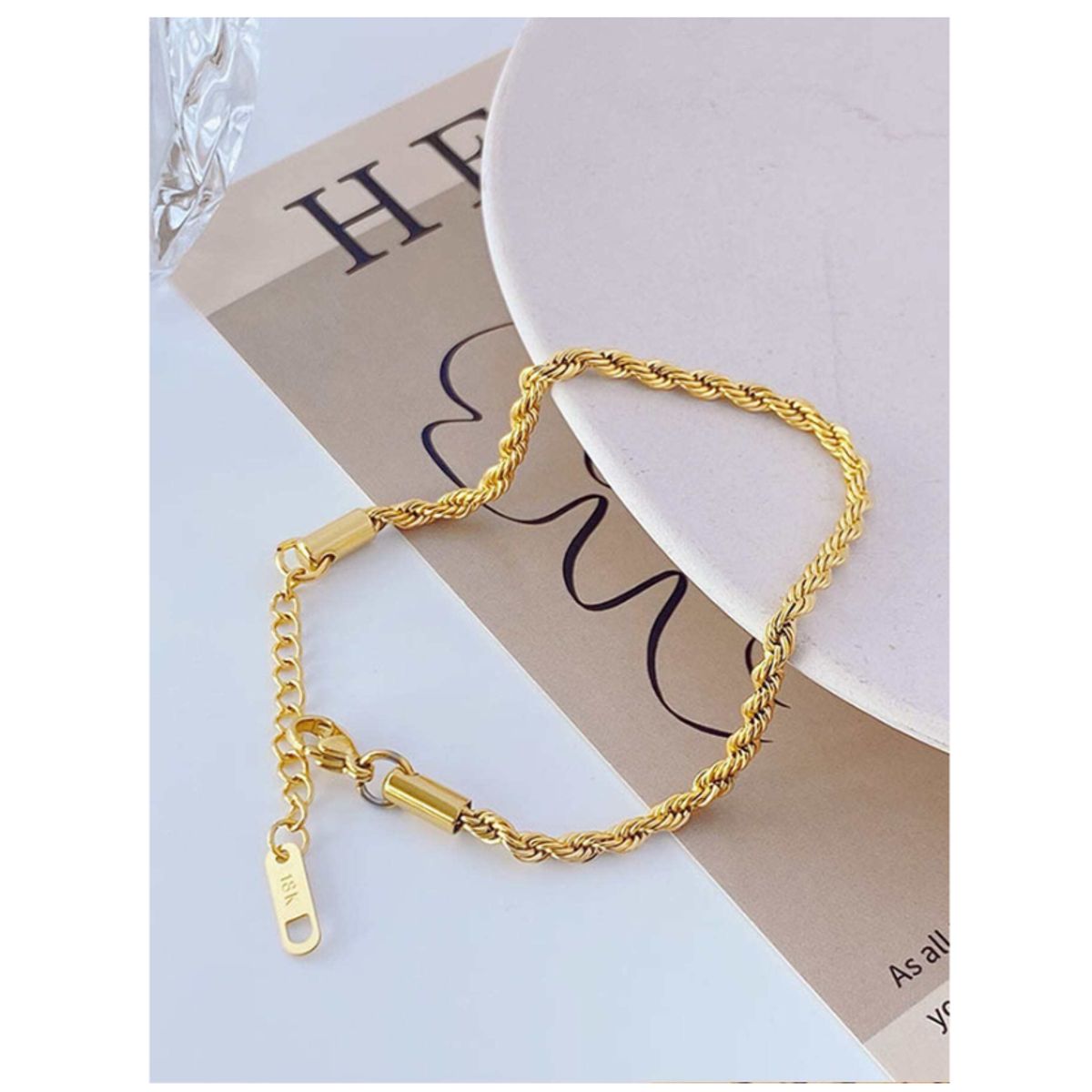 GENERICO - PULSERA TRENZADA DE ACERO INOXIDABLE