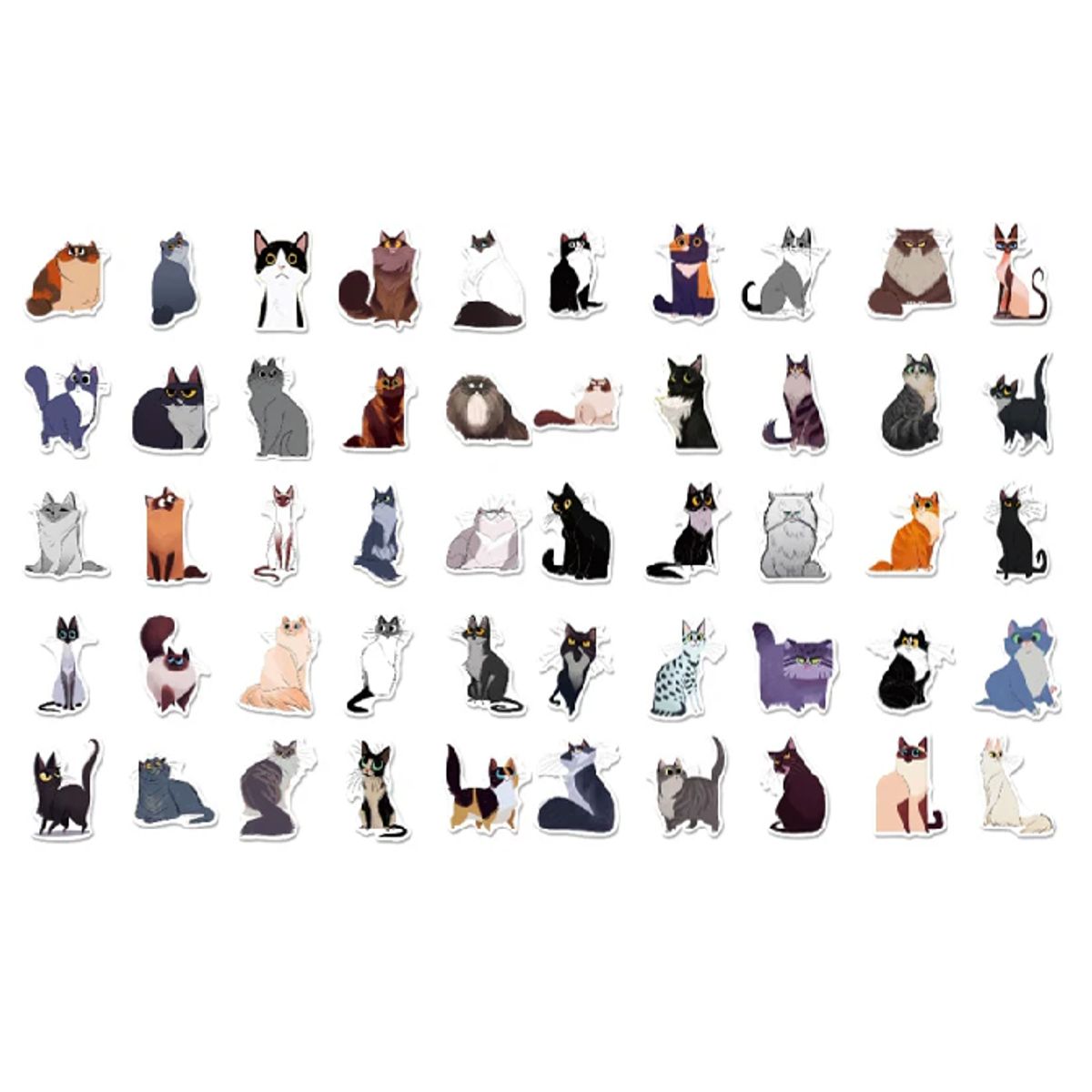 GENERICO - pack 50 stickers impermeables Gatitos, Gatos