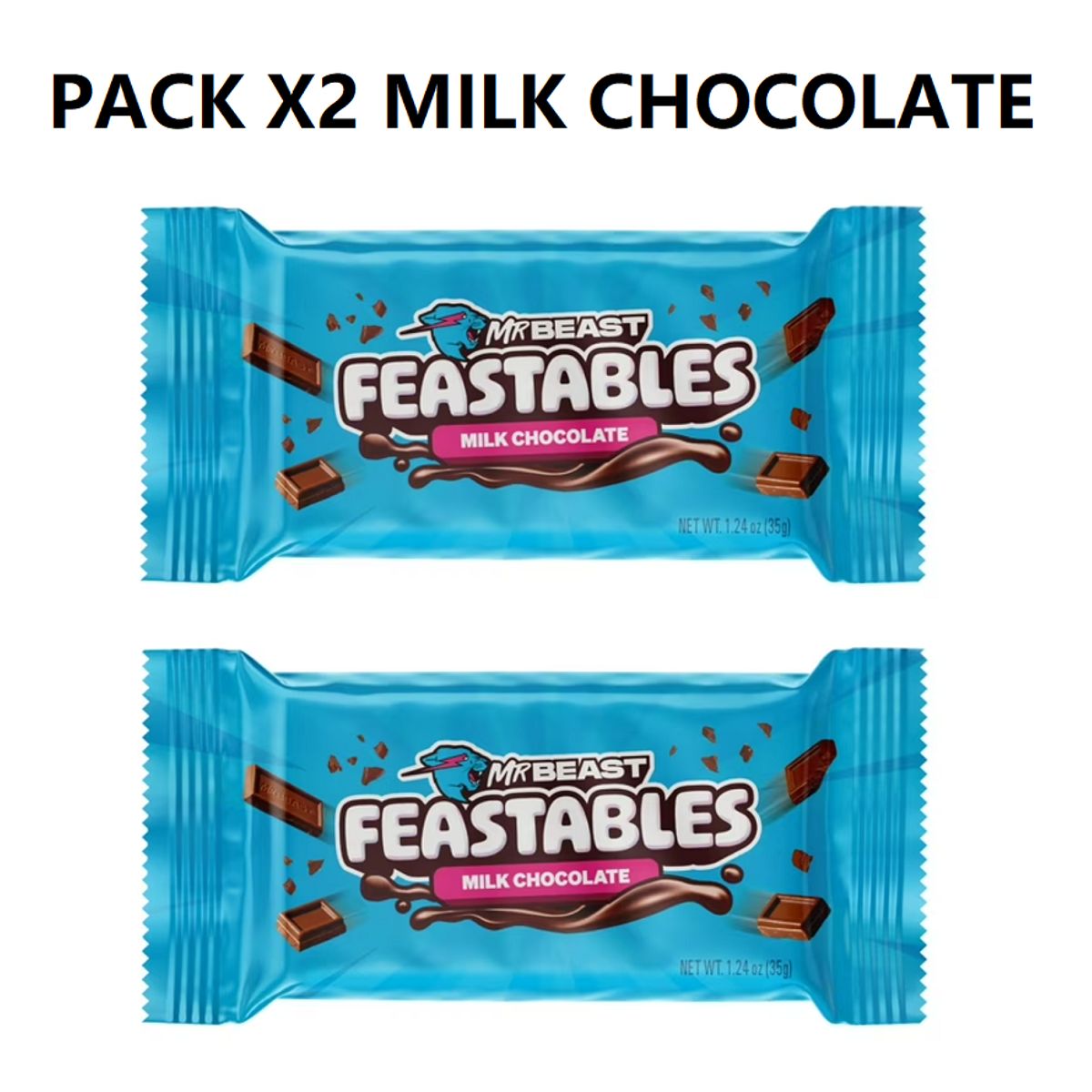 IMPORTADO MC - Chocolate mr beast feastable 2 barras milk chocolate leche