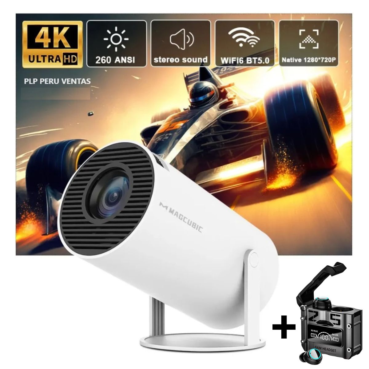 OEM - Proyector HY300 PRO Smart 4K Android11 Wifi Bluetooth