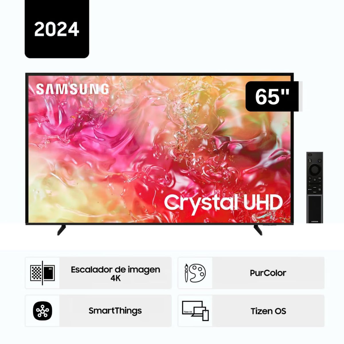 SAMSUNG - Televisor Samsung LED 65 Crystal UHD 4K 65DU7000 Tizen OS Smart TV