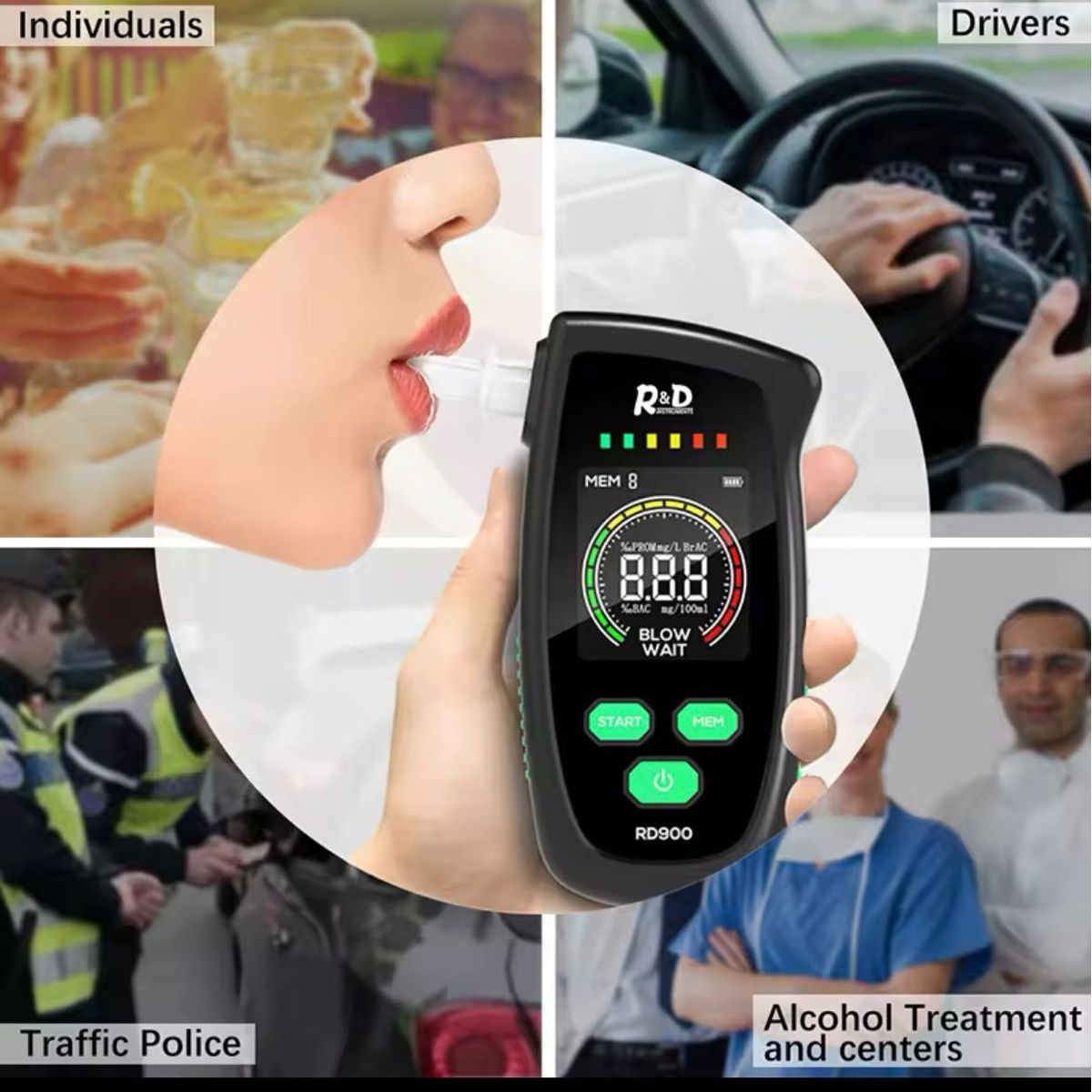 GENERICO - ALCOHOLIMETRO MEDIDOR DE ALCOHOL RECARGABLE