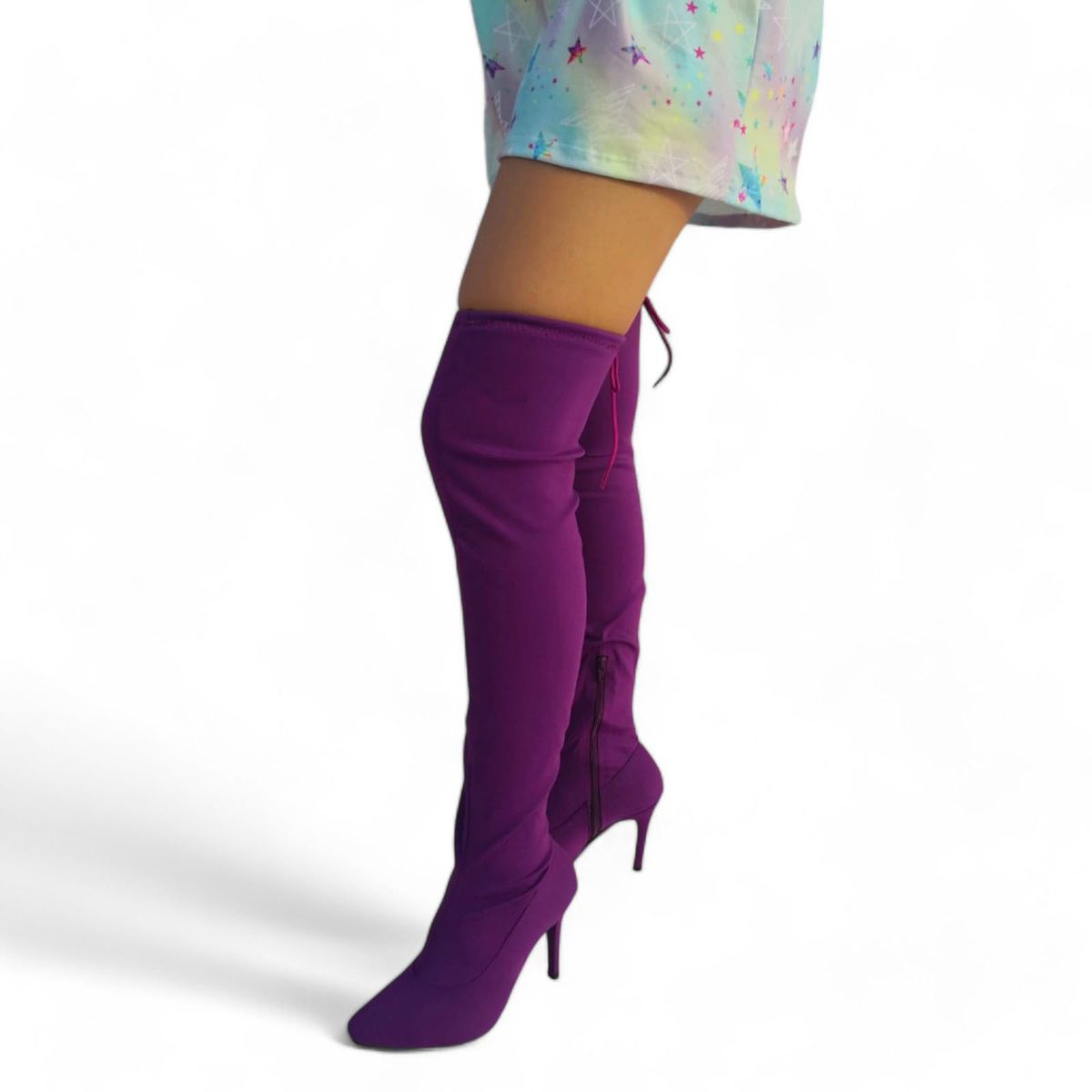 GENERICO - Botin Mujer Stretch Aguja 71299P-75 Color Morado