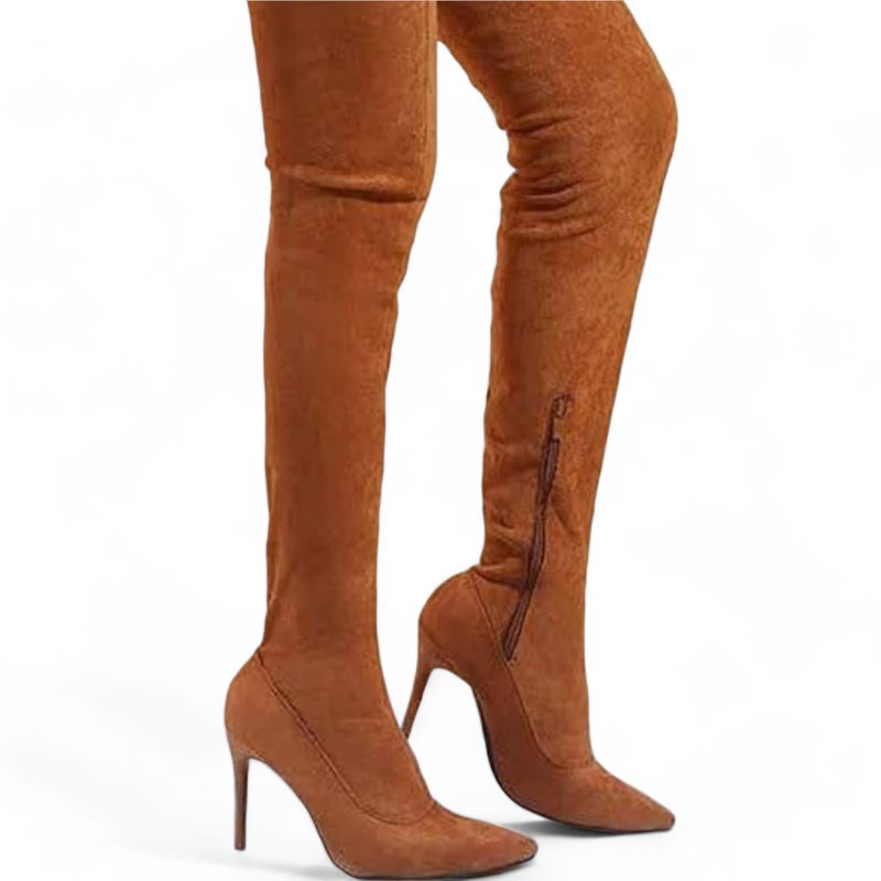 GENERICO - Botin Mujer Stretch Sueder Aguja 71299P-75 Color Camel