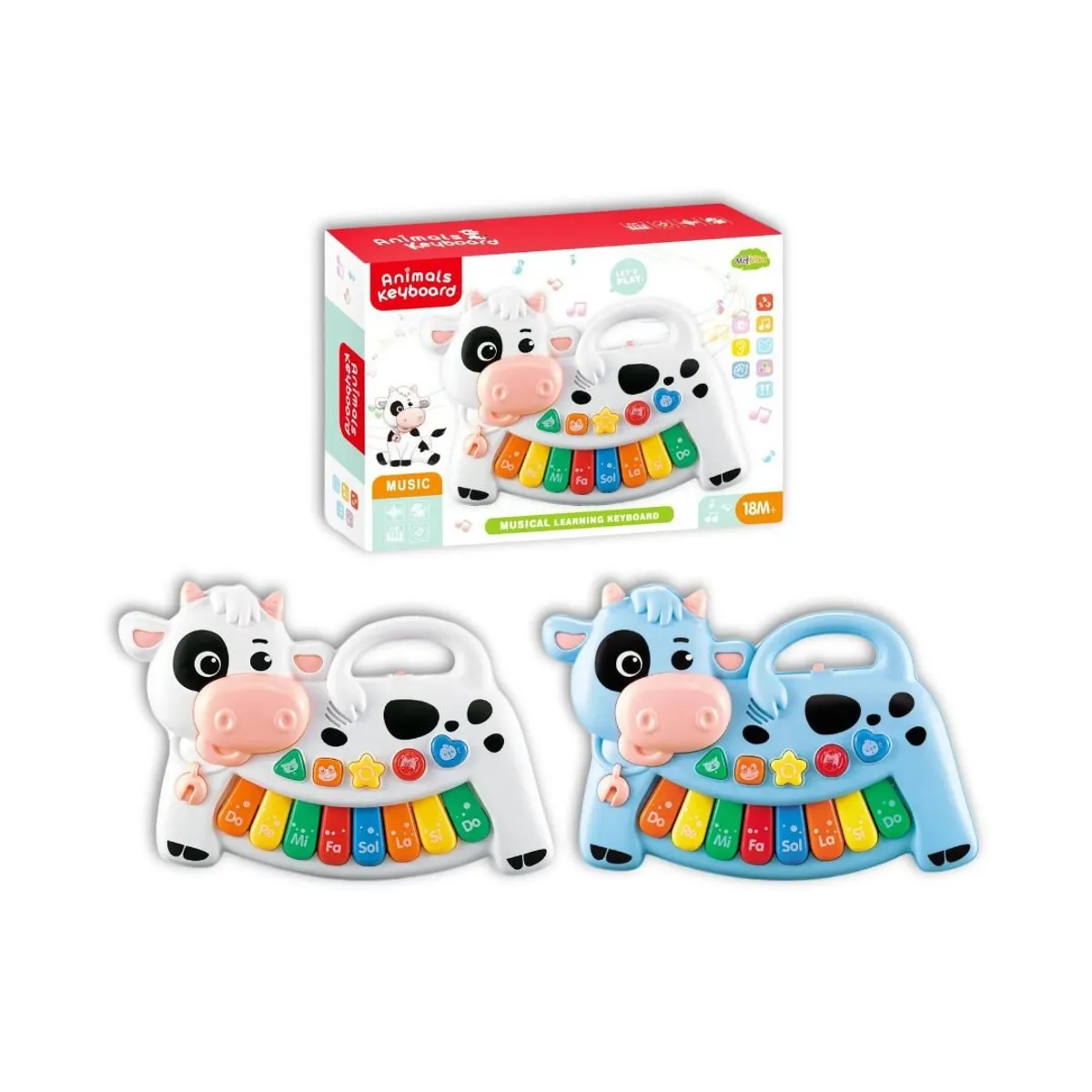 GENERICO - Juguete Didáctico Piano Musical Vaca Con Luces