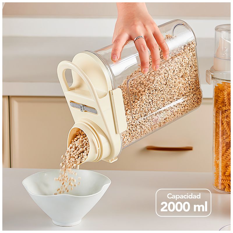 KELLER - Frasco Contenedor Hermético de Alimentos 2000 ML Crema CH4