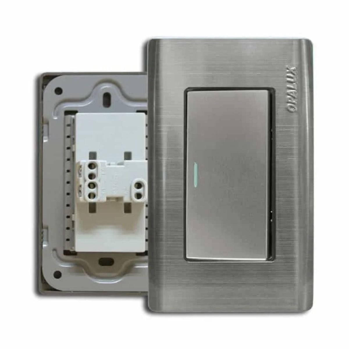 OPALUX - Interruptor Metálico Simple Conmutador con Dado 7cm OP-011-3 OPALUX