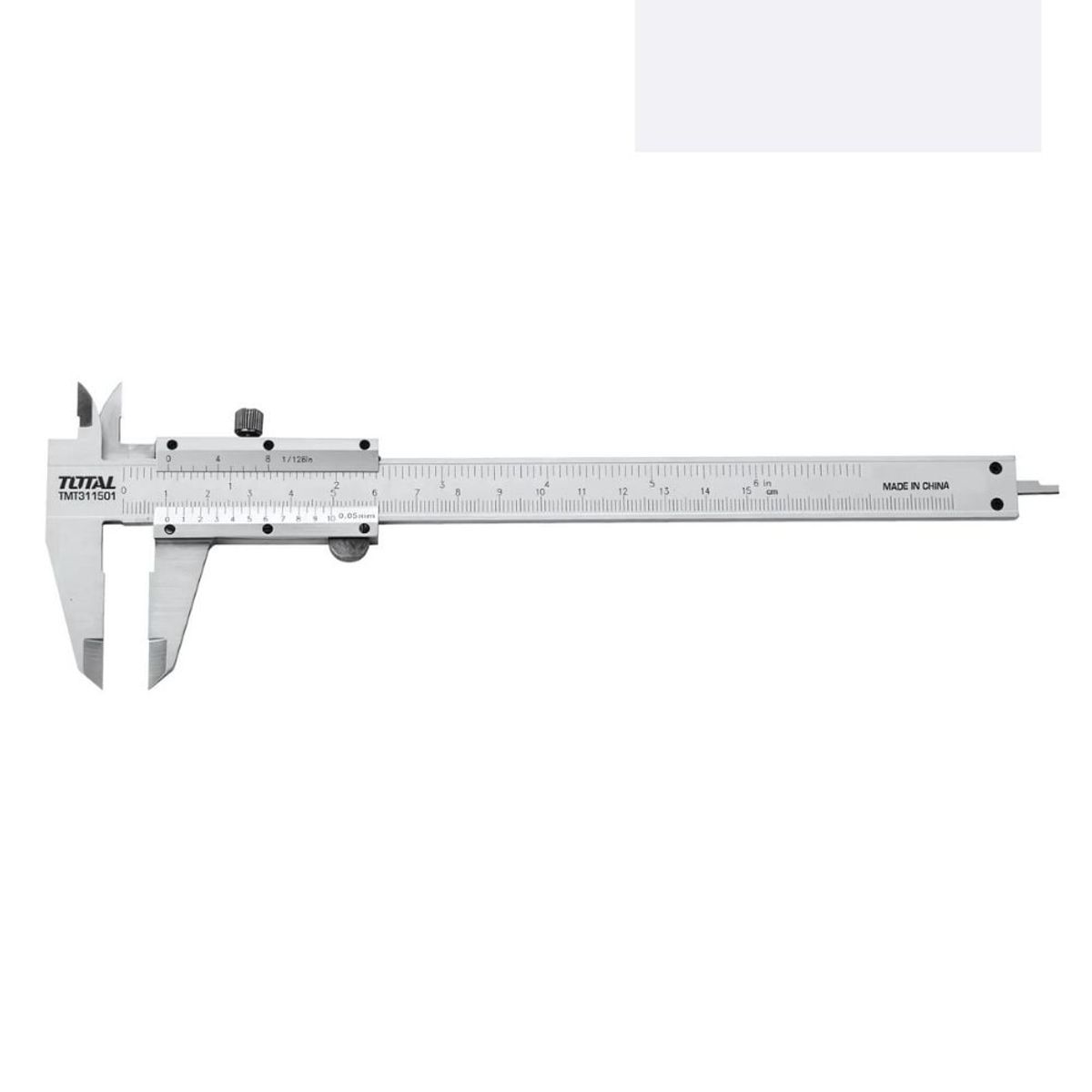 TOTAL TOOLS - Calibrador Vernier 150mm 6 pulg Acero al carbón con Estuche Total