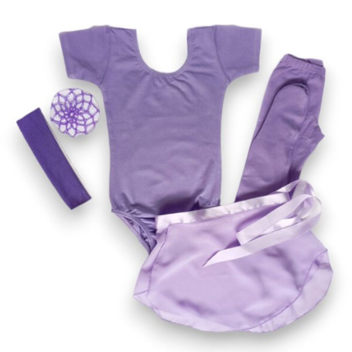 GENERICO - CONJUTOS TRAJES DE BALLET DE 5ITEMS FALDA ENVOLVENTE - LILA