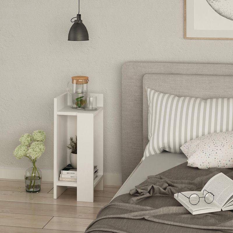 TU MESITA - Mesa de Noche Velador Ibis color Blanco TU MESITA