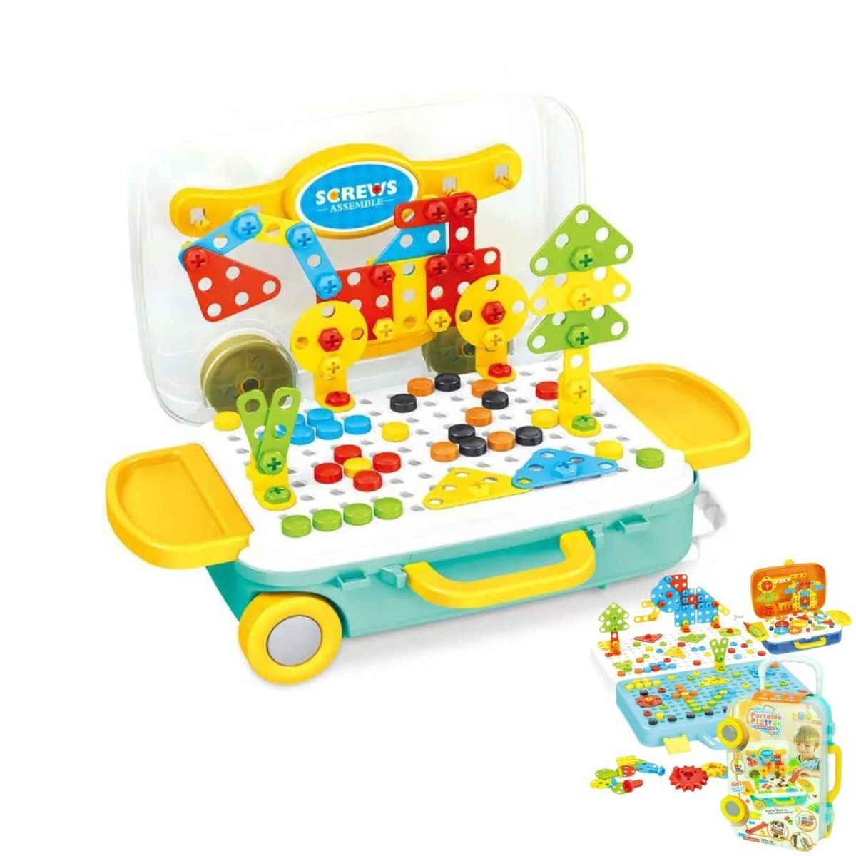 GENERICO - Maletín Puzzle Mosaico Creativo De Herramientas Para Niños