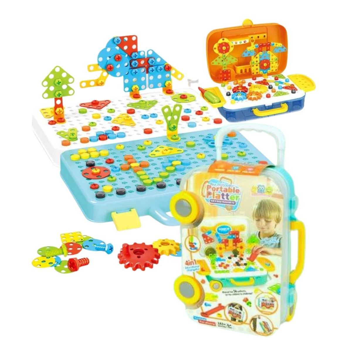 GENERICO - Maletín Puzzle Mosaico Creativo De Herramientas Para Niños